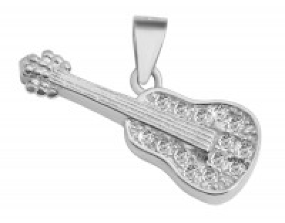 Kettenanhänger,Gitarre,925er Silber