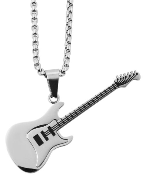 AKZENT Halskette mit E-Gitarrenanhänger silber