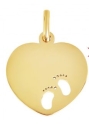 AKZENT Edelstahlgravuranhänger "Herz mit Babyfüßchen" ,goldfarbig