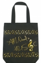 City-Shopper "All I need is music" schwarz/gold